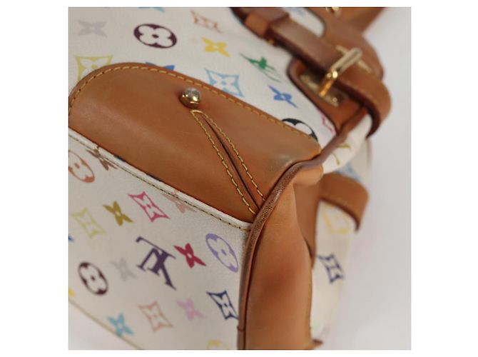 LOUIS VUITTON Bolsa de Mão Claudia Monograma Multicolorido Branca M40193 LV Auth 125340V Branco - vista 16
