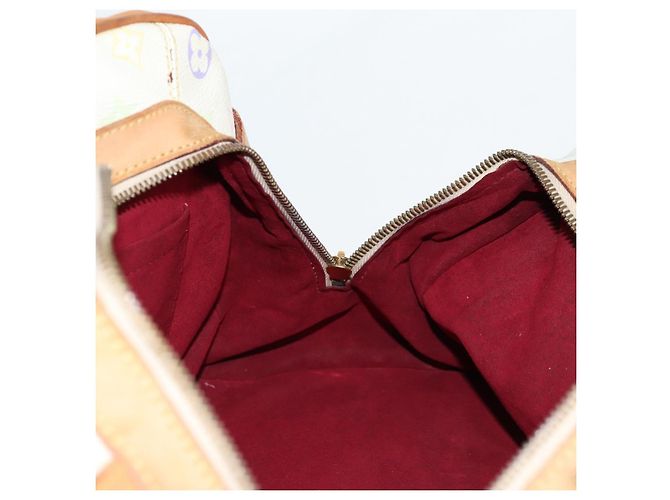 LOUIS VUITTON Bolsa de Mão Claudia Monograma Multicolorido Branca M40193 LV Auth 125340V Branco - vista 20