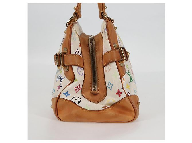 LOUIS VUITTON Bolsa de Mão Claudia Monograma Multicolorido Branca M40193 LV Auth 125340V Branco - vista 3