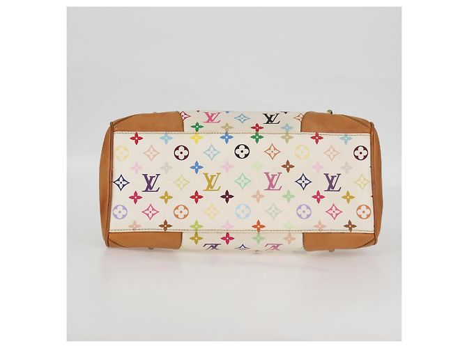 LOUIS VUITTON Bolsa de Mão Claudia Monograma Multicolorido Branca M40193 LV Auth 125340V Branco - vista 5