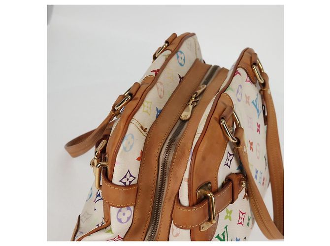 LOUIS VUITTON Bolsa de Mão Claudia Monograma Multicolorido Branca M40193 LV Auth 125340V Branco - vista 6