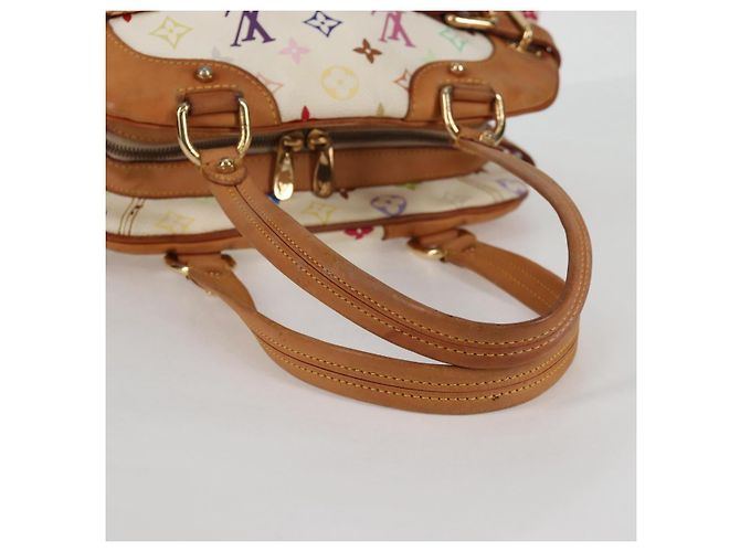 LOUIS VUITTON Bolsa de Mão Claudia Monograma Multicolorido Branca M40193 LV Auth 125340V Branco - vista 7