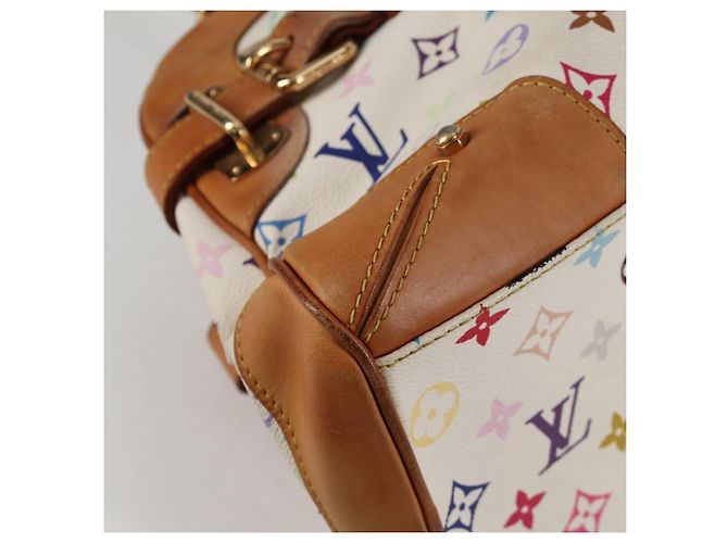 LOUIS VUITTON Bolsa de Mão Claudia Monograma Multicolorido Branca M40193 LV Auth 125340V Branco - vista 9