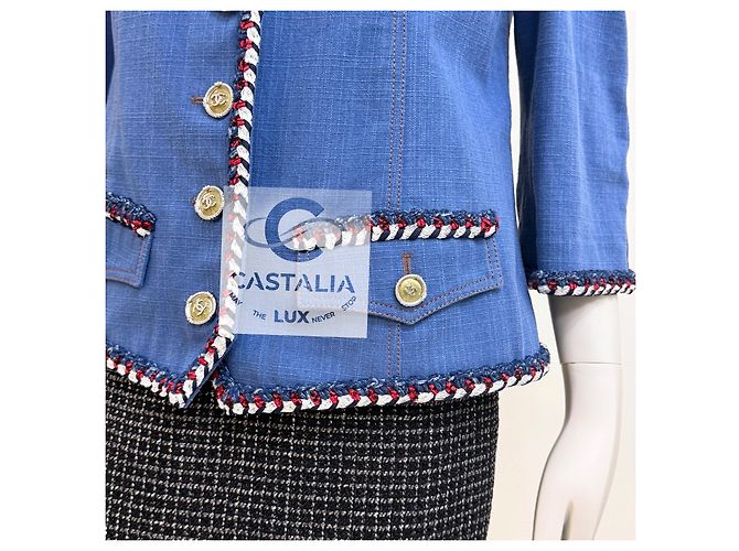 Chanel Jaqueta de denim opulenta barroca Paris / Versailles 42 FR Azul - vista 10