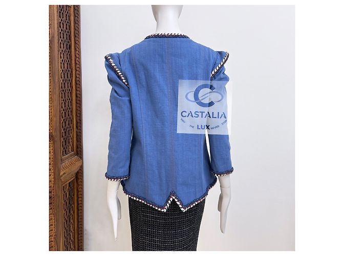 Chanel Jaqueta de denim opulenta barroca Paris / Versailles 42 FR Azul - vista 11