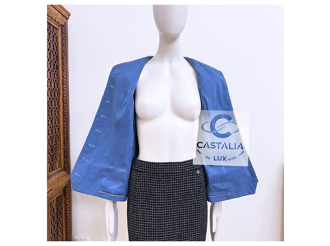 Chanel Jaqueta de denim opulenta barroca Paris / Versailles 42 FR Azul - vista 12