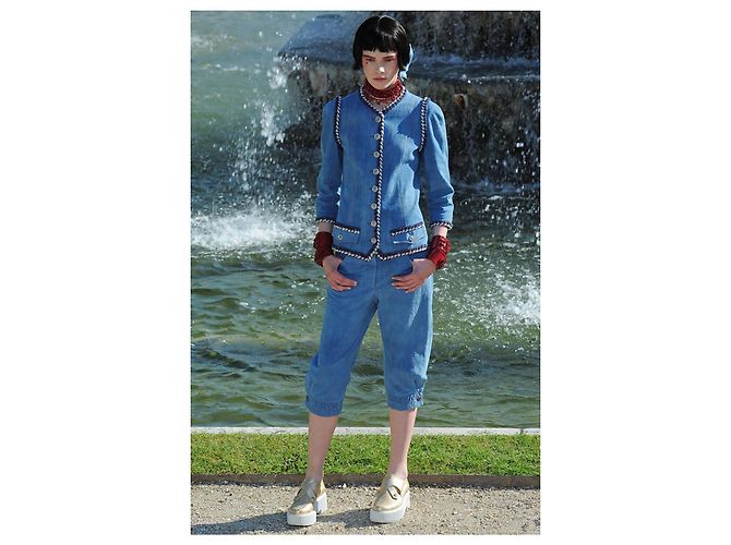 Chanel Jaqueta de denim opulenta barroca Paris / Versailles 42 FR Azul - vista 3