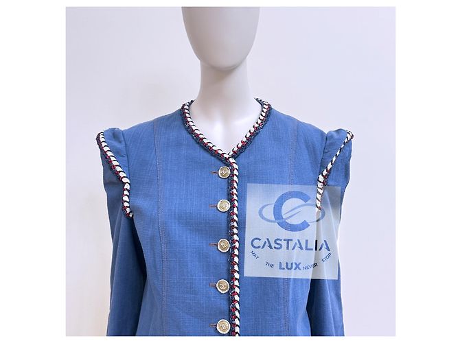 Chanel Jaqueta de denim opulenta barroca Paris / Versailles 42 FR Azul - vista 5