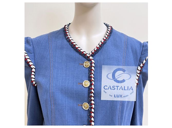 Chanel Jaqueta de denim opulenta barroca Paris / Versailles 42 FR Azul - vista 6