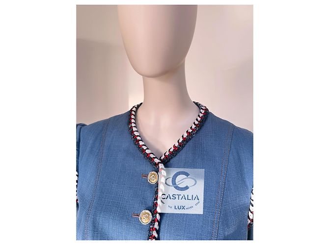 Chanel Jaqueta de denim opulenta barroca Paris / Versailles 42 FR Azul - vista 8