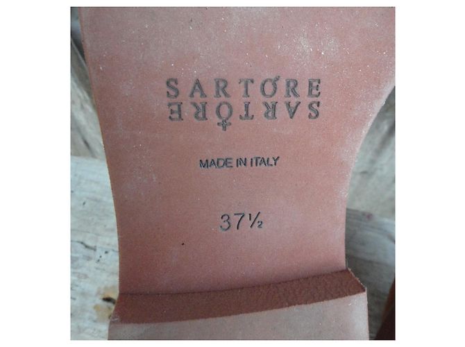 Décolleté Sartore Arancione e Senape in Camoscio - vista 7