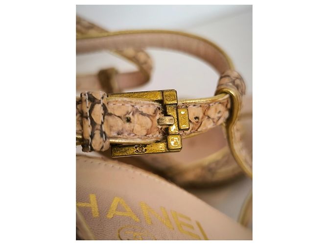 Sandali con tacco Chanel D'oro - vista 11