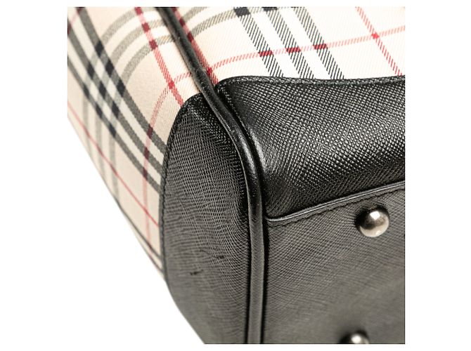 Borsa Tote Burberry Beige House Check Canvas - vista 7