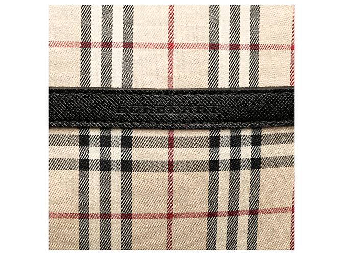 Borsa Tote Burberry Beige House Check Canvas - vista 9