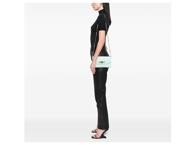 Borsa Zumi in pelle verde piccola di Gucci - vista 12