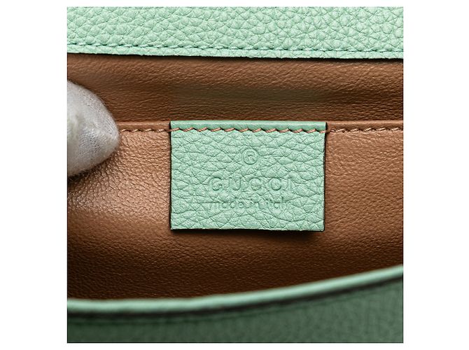 Borsa Zumi in pelle verde piccola di Gucci - vista 5