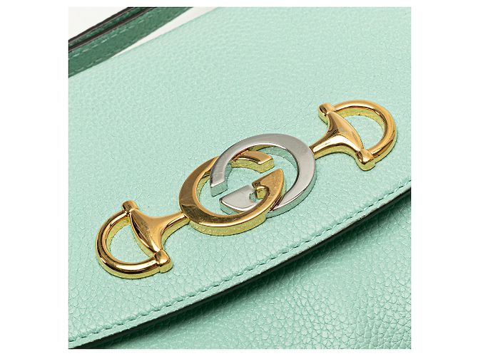 Borsa Zumi in pelle verde piccola di Gucci - vista 9