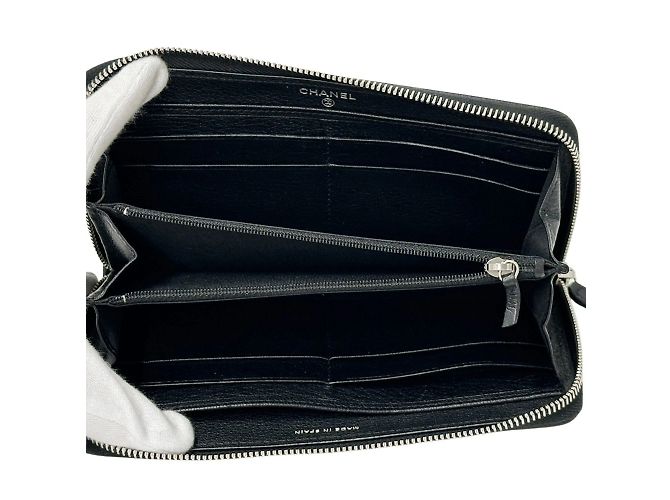 Chanel Men's Long Leather Wallet Black - view 5