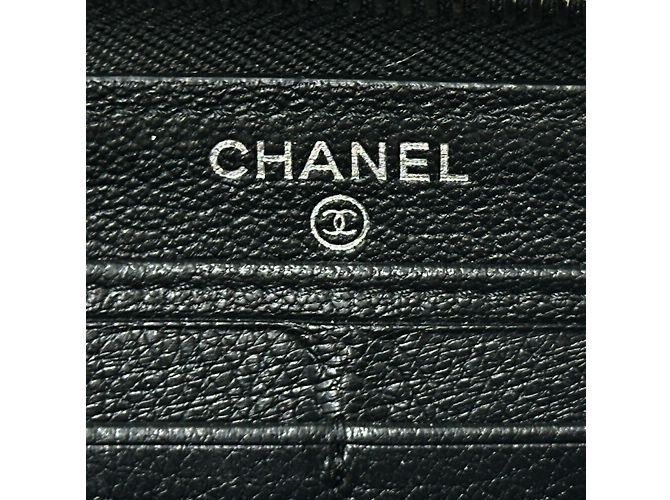 Chanel Men's Long Leather Wallet Black - view 6