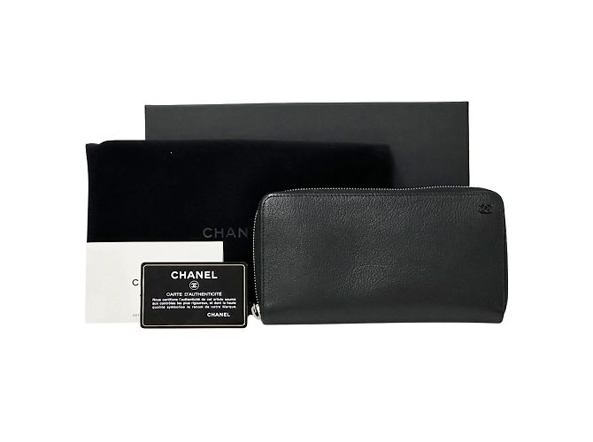 Chanel Men's Long Leather Wallet Black - view 9