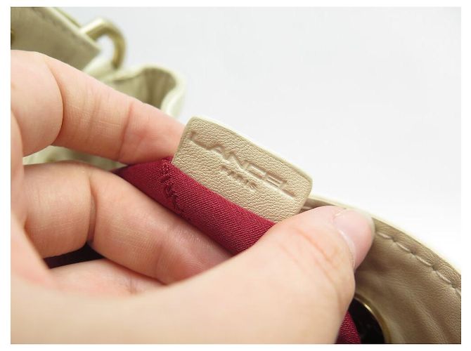 LANCEL SPIELERISCHER EIMER HANDTASCHE AUS CREMEFARBENEM LEDER Roh - Ansicht 10