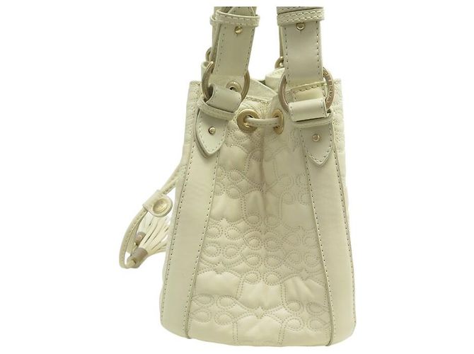 LANCEL SPIELERISCHER EIMER HANDTASCHE AUS CREMEFARBENEM LEDER Roh - Ansicht 3