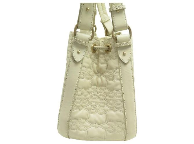 LANCEL SPIELERISCHER EIMER HANDTASCHE AUS CREMEFARBENEM LEDER Roh - Ansicht 4
