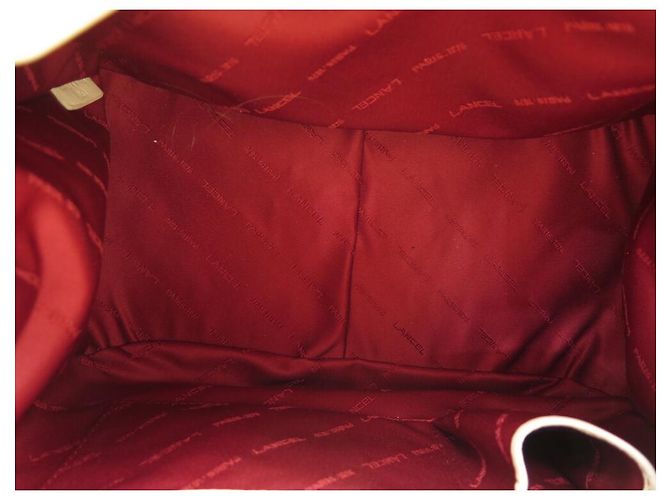 LANCEL SPIELERISCHER EIMER HANDTASCHE AUS CREMEFARBENEM LEDER Roh - Ansicht 8