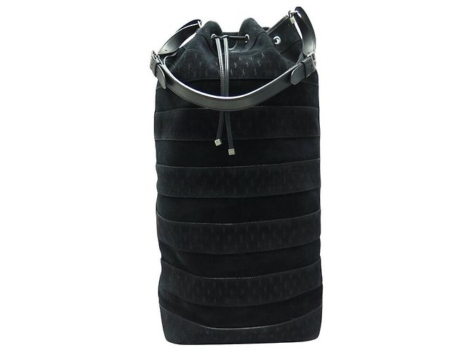 BORSA A SECCHIO SAINT LAURENT MONOGRAMMA IN SUEDE E PELLE NERA YSL Nero - vista 2