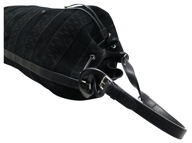 BORSA A SECCHIO SAINT LAURENT MONOGRAMMA IN SUEDE E PELLE NERA YSL Nero - vista 5