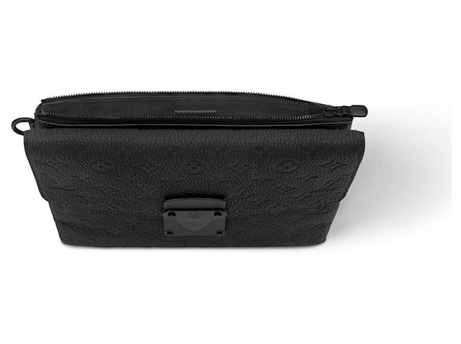 Louis Vuitton Pochette S-Lock in pelle Taurillon Monogram nera Nero - vista 2
