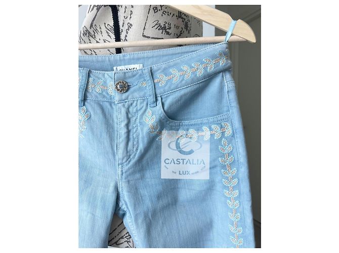 Chanel Jeans bordados CC Laurel París / Saint-Tropez Azul - vista 11