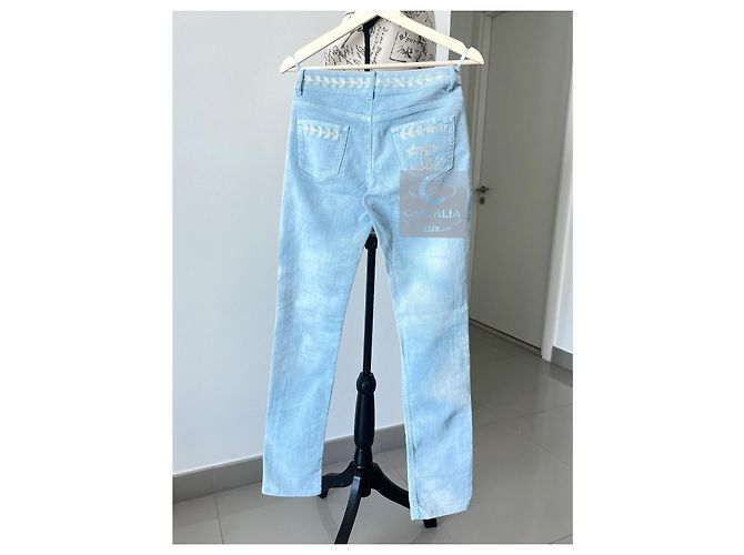Chanel Jeans bordados CC Laurel París / Saint-Tropez Azul - vista 12