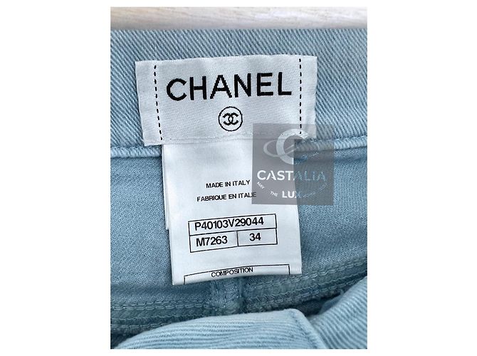 Chanel Jeans bordados CC Laurel París / Saint-Tropez Azul - vista 14