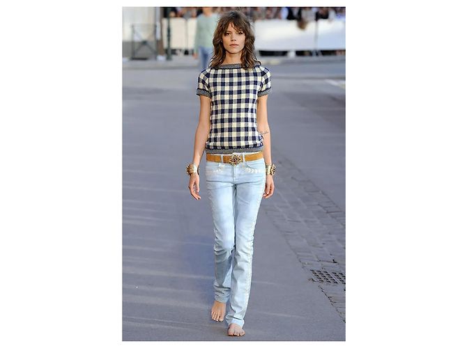 Chanel Jeans bordados CC Laurel París / Saint-Tropez Azul - vista 4