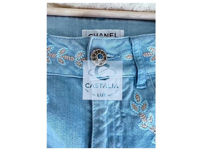 Chanel Jeans bordados CC Laurel París / Saint-Tropez Azul - vista 6