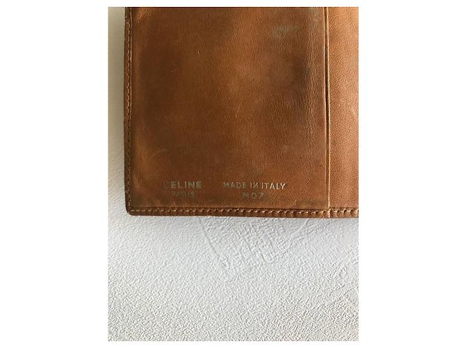 Triomphe Portafoglio Céline Macadam Marrone e Beige Pelle Caramello - vista 13
