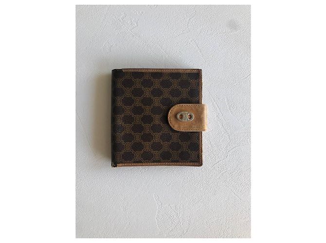 Triomphe Portafoglio Céline Macadam Marrone e Beige Pelle Caramello - vista 9