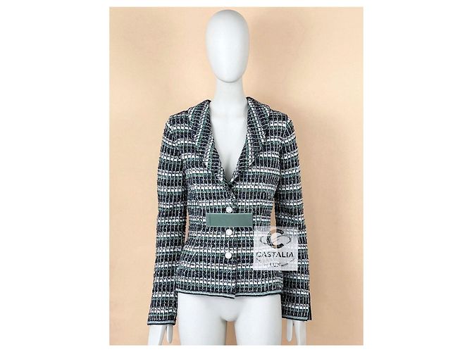 Chanel Chaqueta Techno-Chic con apliques de joyas CC 36 FR Verde - vista 2