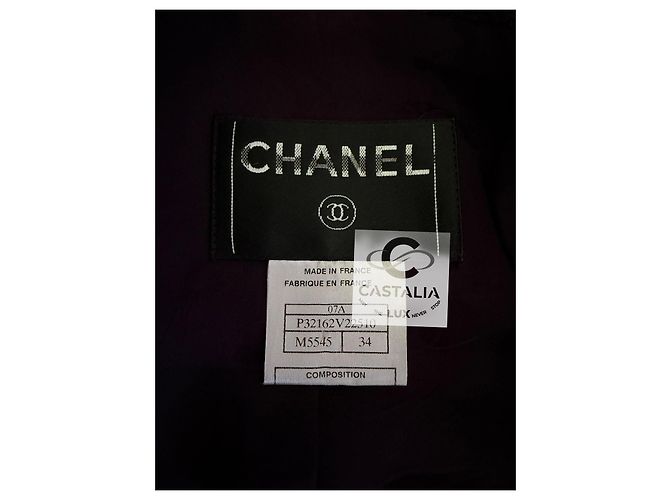 Chanel Paris / Monaco Tiefe Amethyst Tweed Jacke 34 FR Mehrfarben - Ansicht 12
