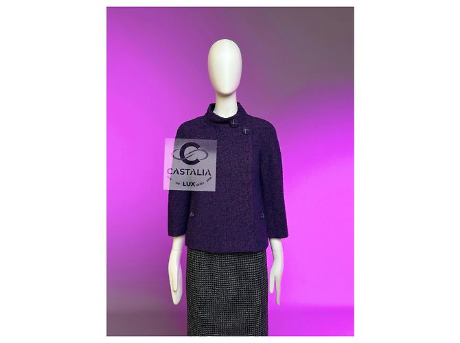 Chanel Paris / Monaco Tiefe Amethyst Tweed Jacke 34 FR Mehrfarben - Ansicht 2