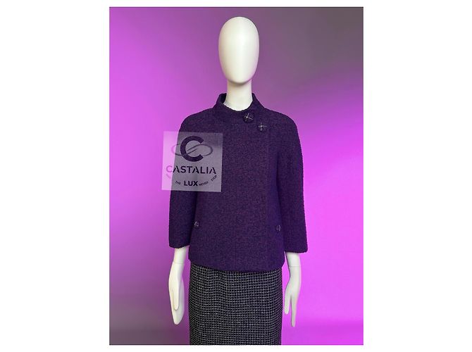 Chanel Paris / Monaco Tiefe Amethyst Tweed Jacke 34 FR Mehrfarben - Ansicht 9