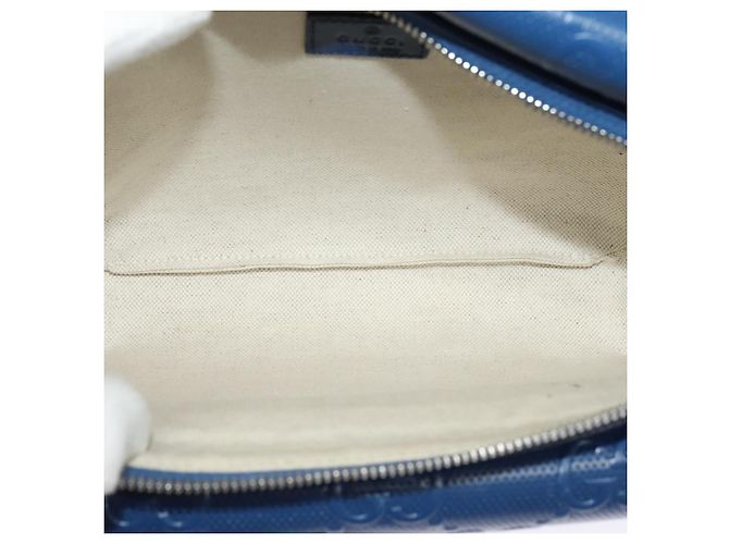 GUCCI GG Borsa a Spalla Embossata Argento Blu 645093 Auth am8486 - vista 10