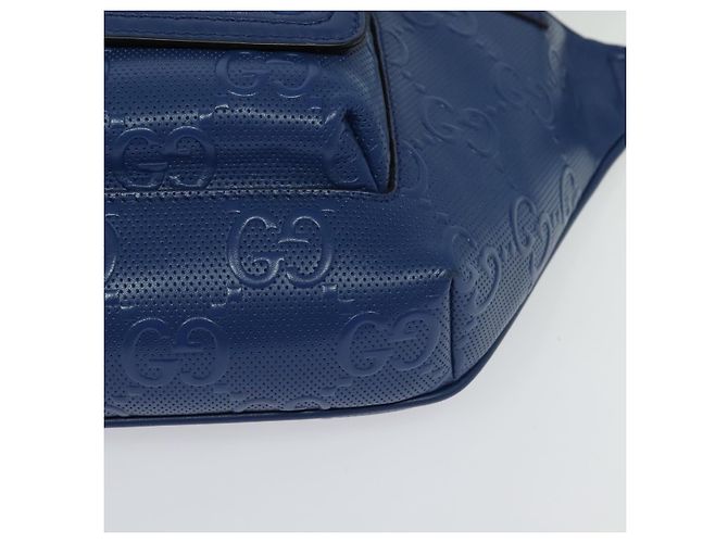 GUCCI GG Borsa a Spalla Embossata Argento Blu 645093 Auth am8486 - vista 14