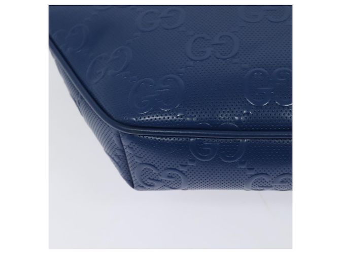 GUCCI GG Borsa a Spalla Embossata Argento Blu 645093 Auth am8486 - vista 15