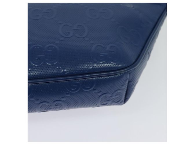 GUCCI GG Borsa a Spalla Embossata Argento Blu 645093 Auth am8486 - vista 16