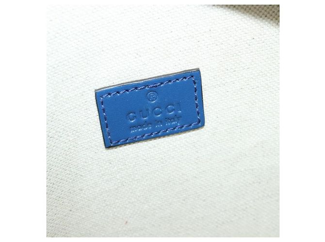 GUCCI GG Borsa a Spalla Embossata Argento Blu 645093 Auth am8486 - vista 17