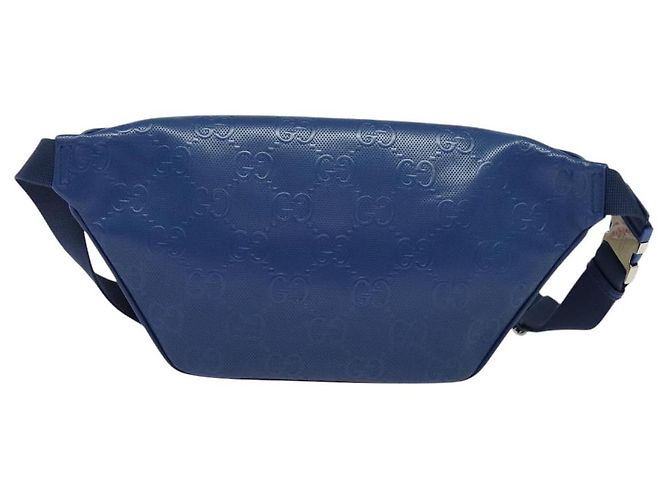 GUCCI GG Borsa a Spalla Embossata Argento Blu 645093 Auth am8486 - vista 2