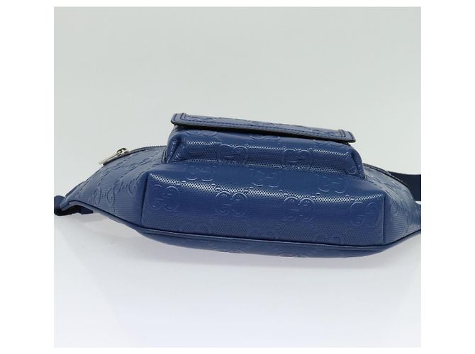 GUCCI GG Borsa a Spalla Embossata Argento Blu 645093 Auth am8486 - vista 5