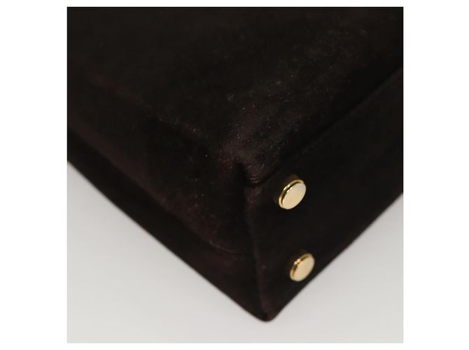 Borsa a mano Gancini in suede Salvatore Ferragamo 2way Nero Oro Auth BA2414 D'oro - vista 15